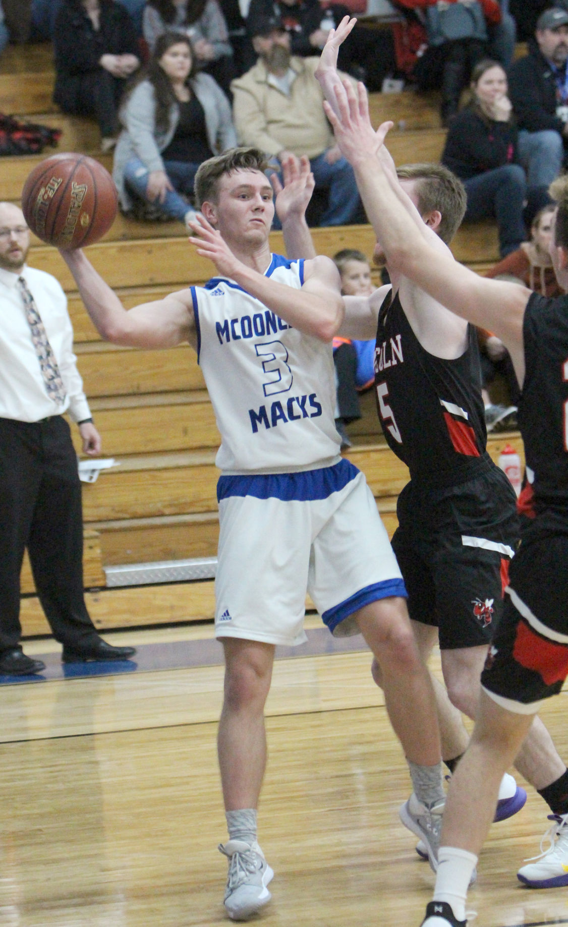 Alma Center Lincoln at McDonell boys basketball 1-18-20